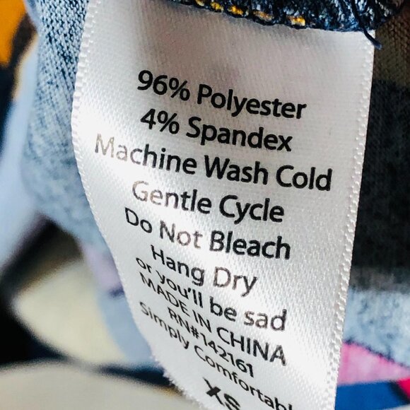 LuLaRoe Julia dress geometric blue yellow purple polyester size xs READ new - Picture 7 of 11